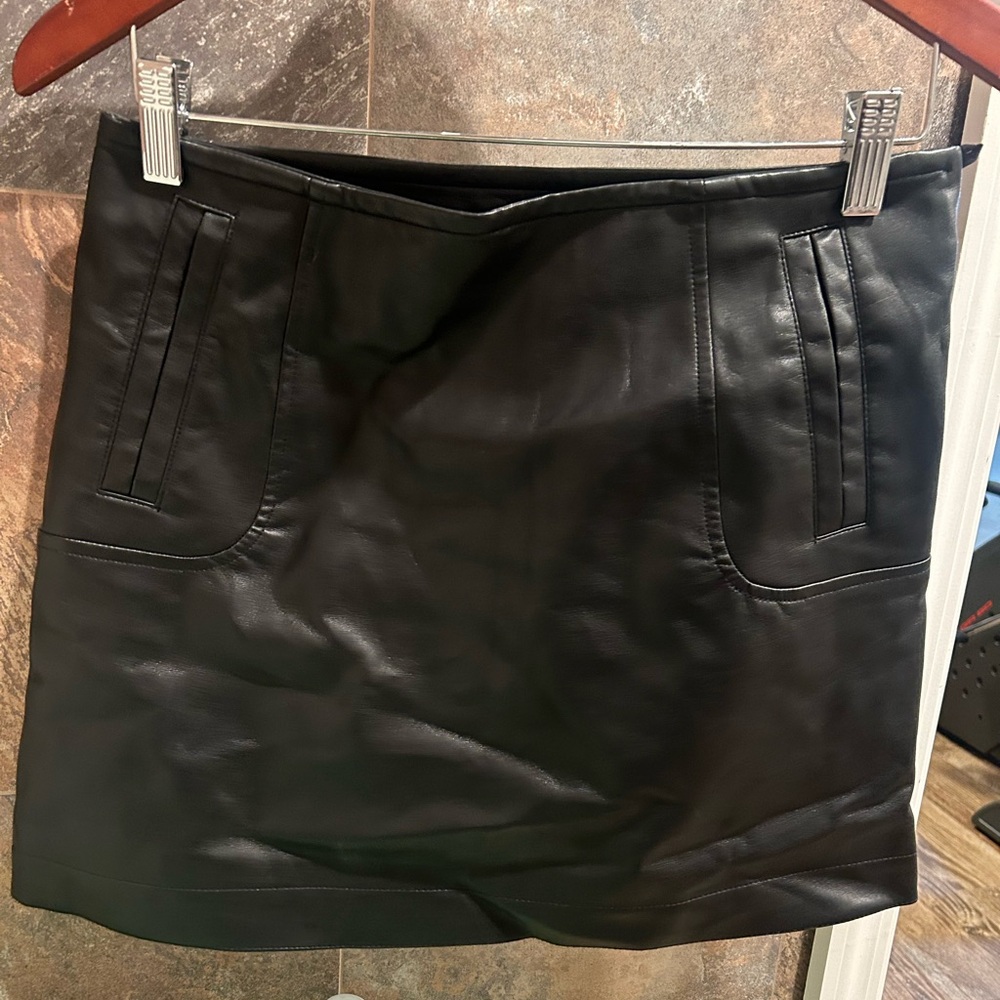 H&M faux leather mini skirt